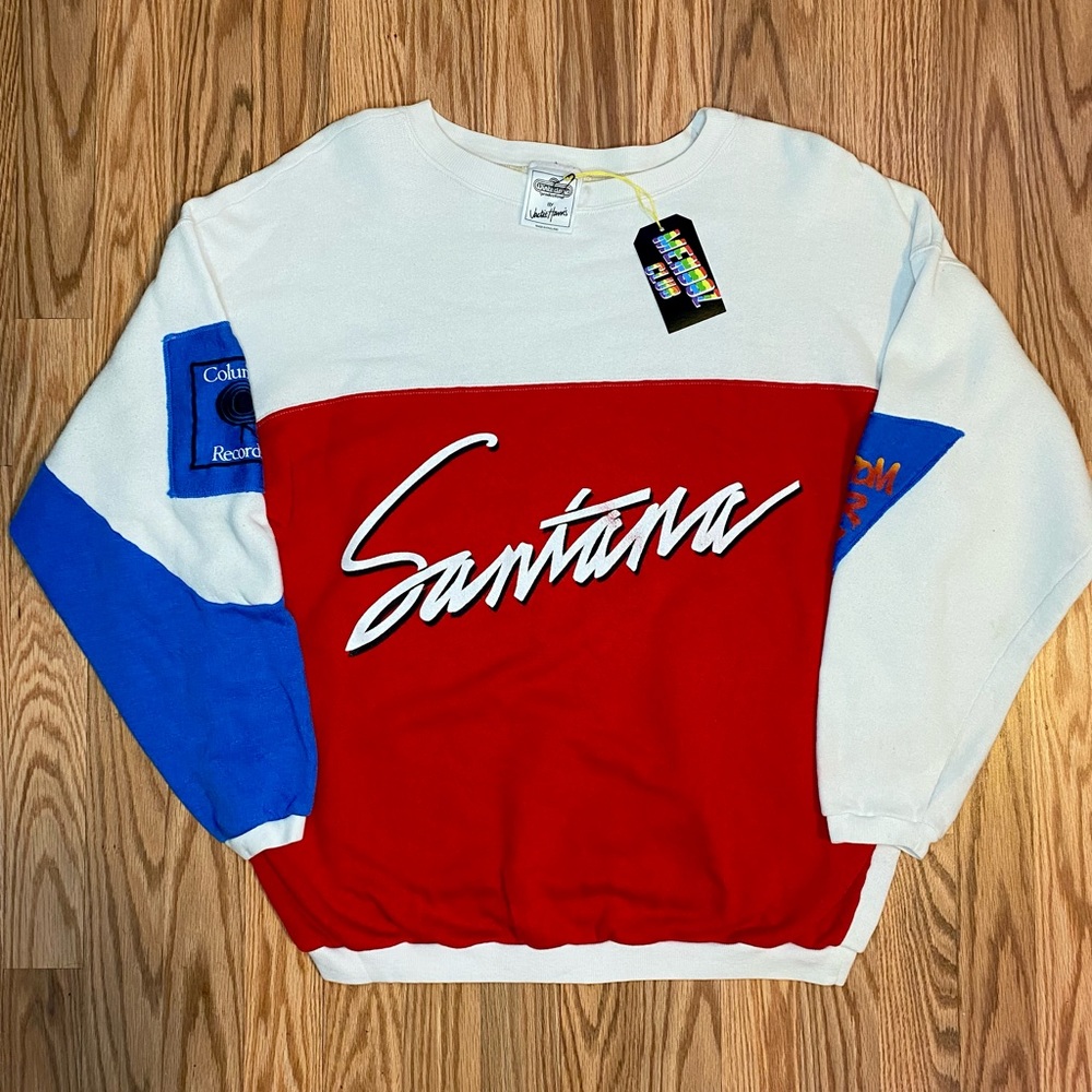 Vintage 1987 Carlos Santana Freedom Tour Columbia Records Crewneck Sweater